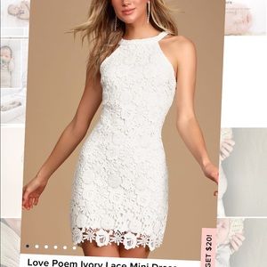 NWT Lulus white cocktail dress lace XL
